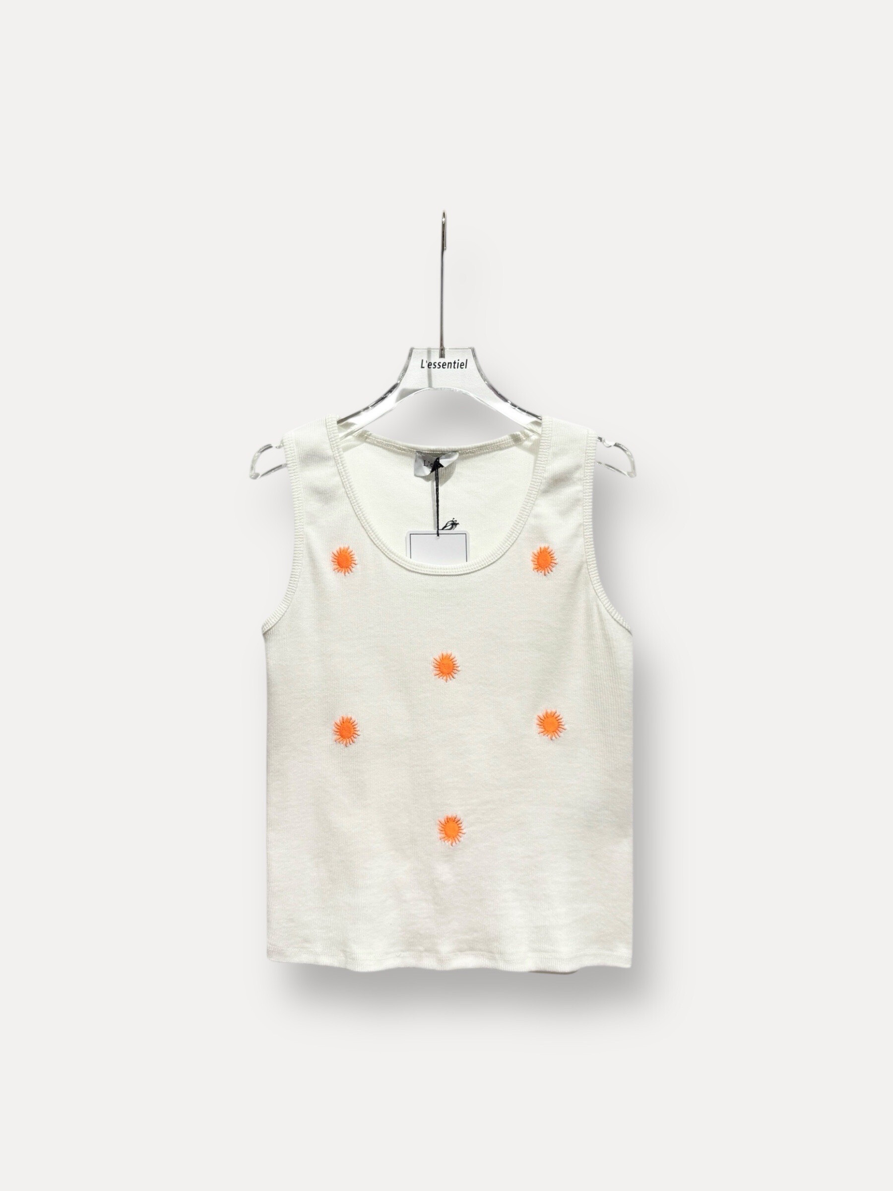 Mayorista L'ESSENTIEL - Camiseta de tirantes sencilla acanalada con bordado de patrón de sol