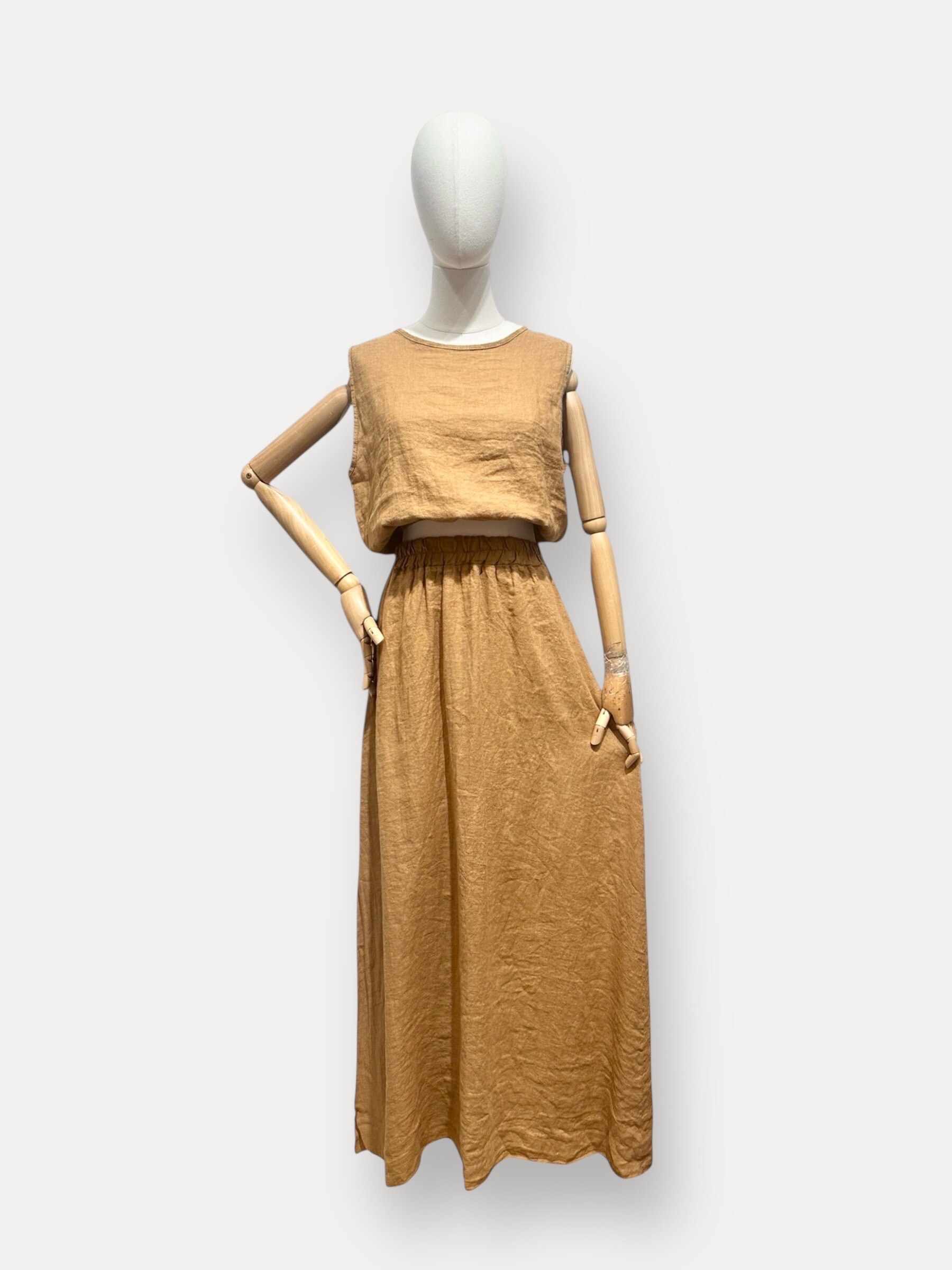 Grossiste L'ESSENTIEL - Ensemble UTA Top Sans Manches Et Jupe Longue Uni En Lin