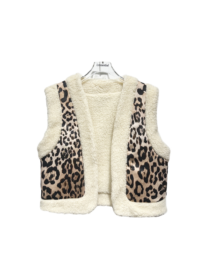 Wholesaler L'ESSENTIEL - Reversible Open Padded Sleeveless Printed Vest