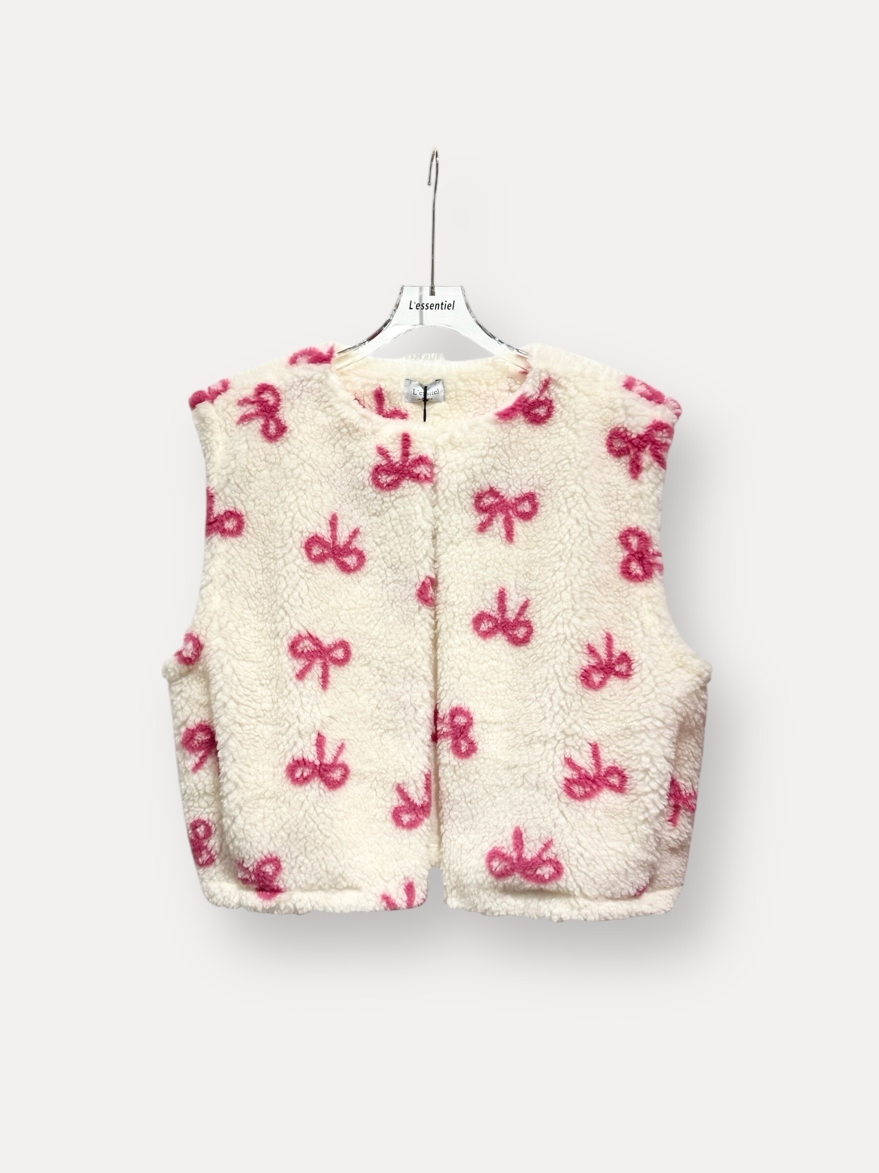 Grossiste L'ESSENTIEL - Gilet CINDY Sans Manches En Teddy À Imprimée Noeud