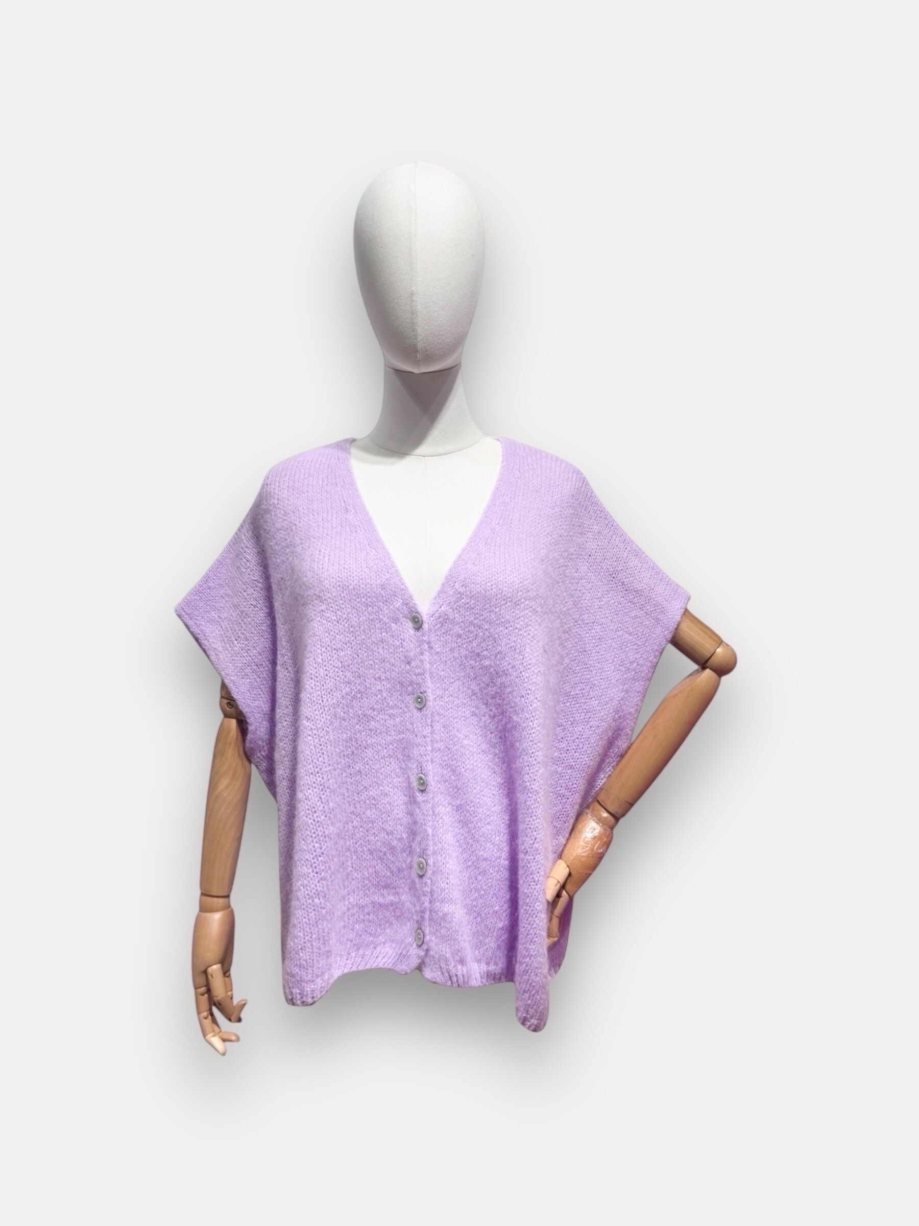 Grossiste L'ESSENTIEL - Gilet Uni À Manches Courtes En Mohair À Boutonnée