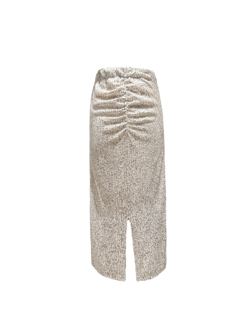 Wholesaler L'ESSENTIEL - Long Sequin Tube Evening Skirt With Front Slit