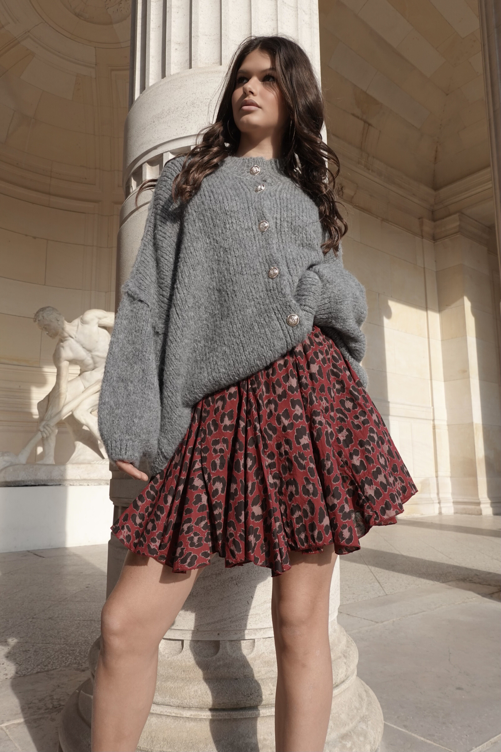 Wholesaler L'ESSENTIEL - Agnès Short Flared Skirt With Leopard Pattern