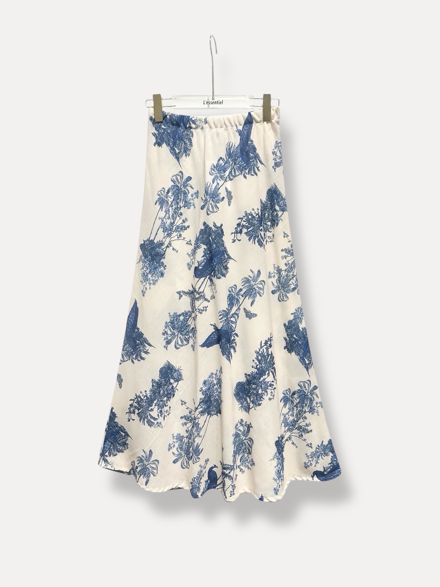 Wholesaler L'ESSENTIEL - Long skirt Linen Siren with peacock pattern