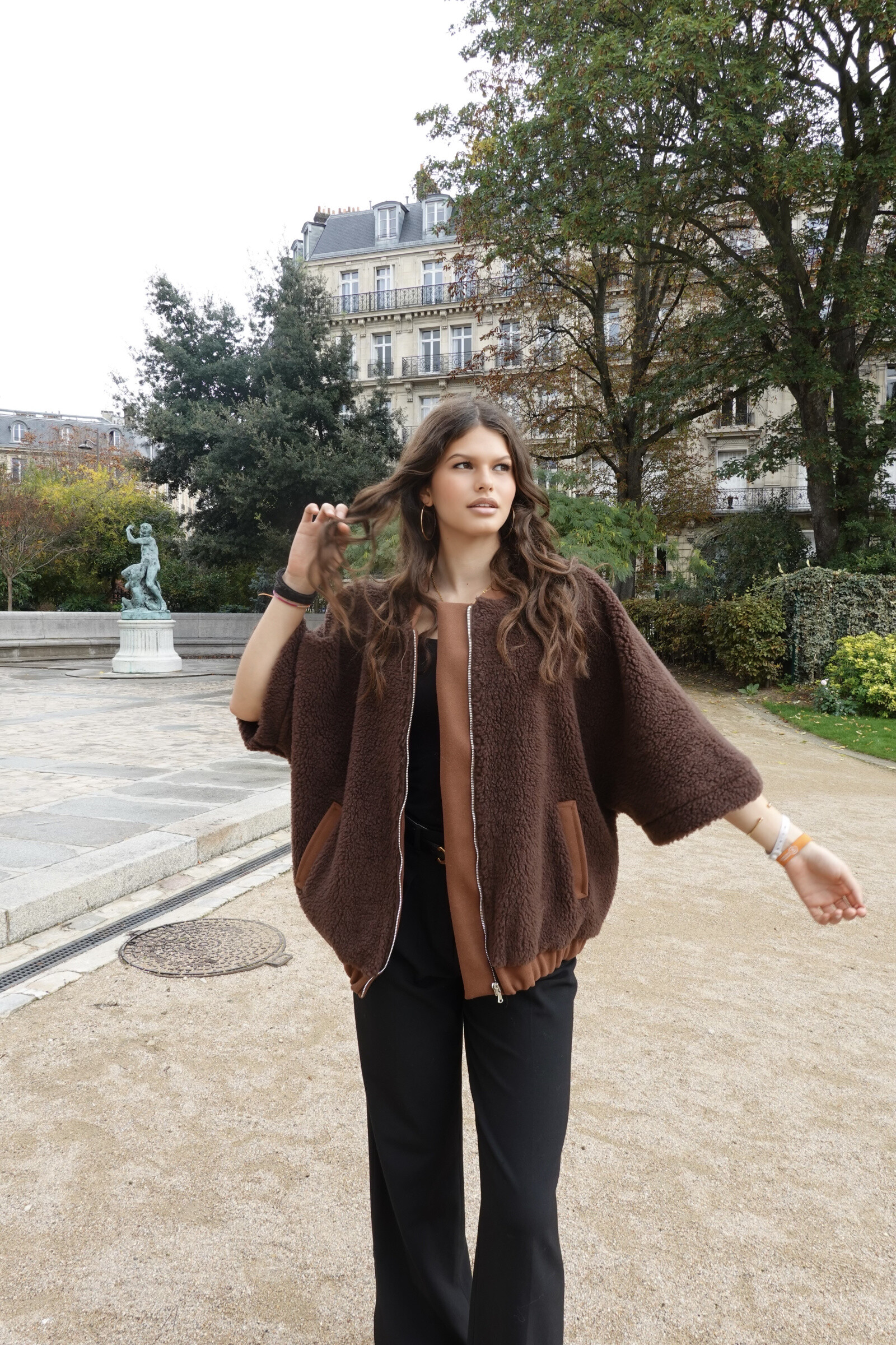 Wholesaler L'ESSENTIEL - KYLA Coat With 7/8 Sleeves In Teddy