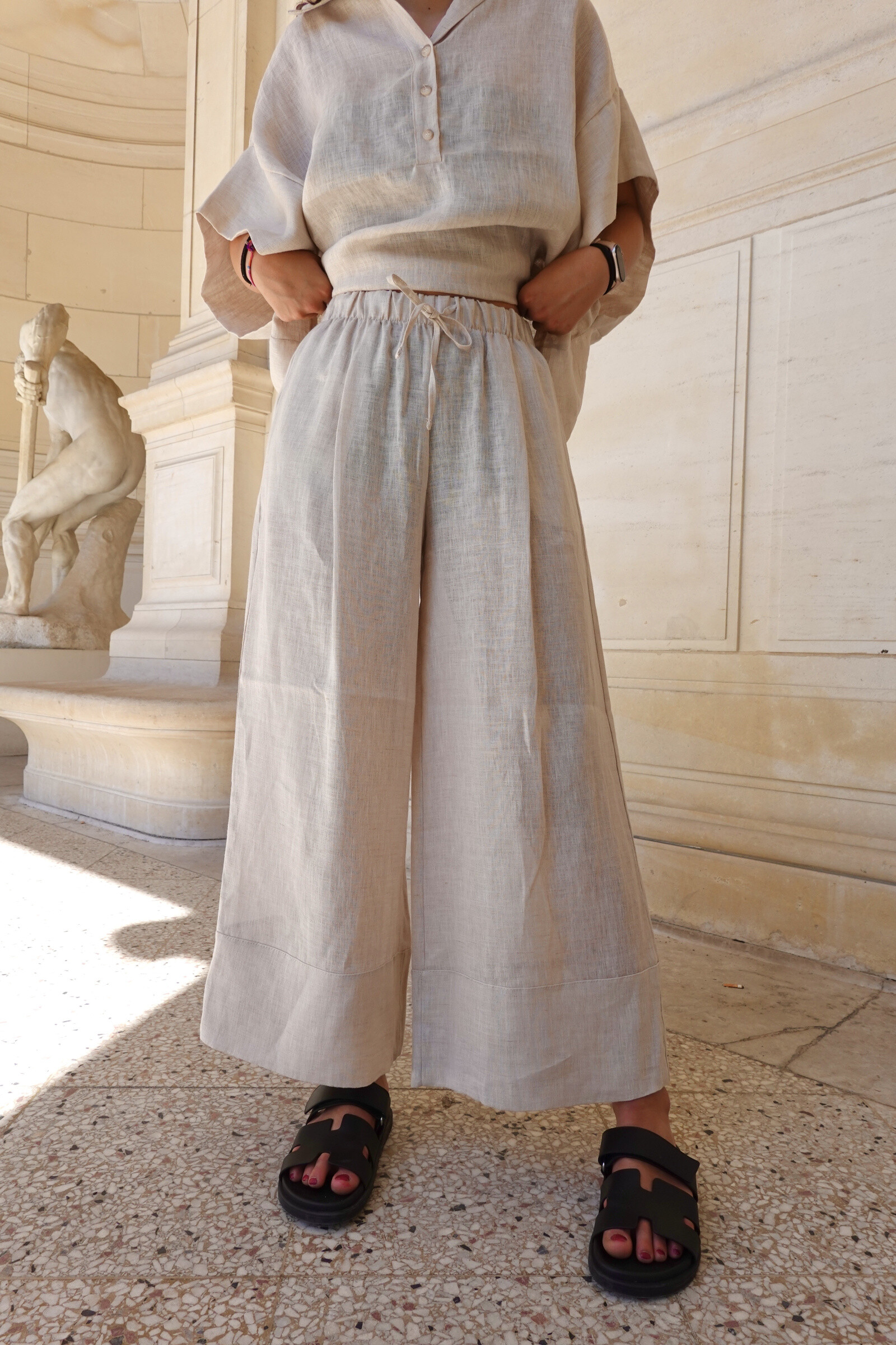 Grossista L'ESSENTIEL - Pantaloni FLORENCE a Gamba Larga in Lino