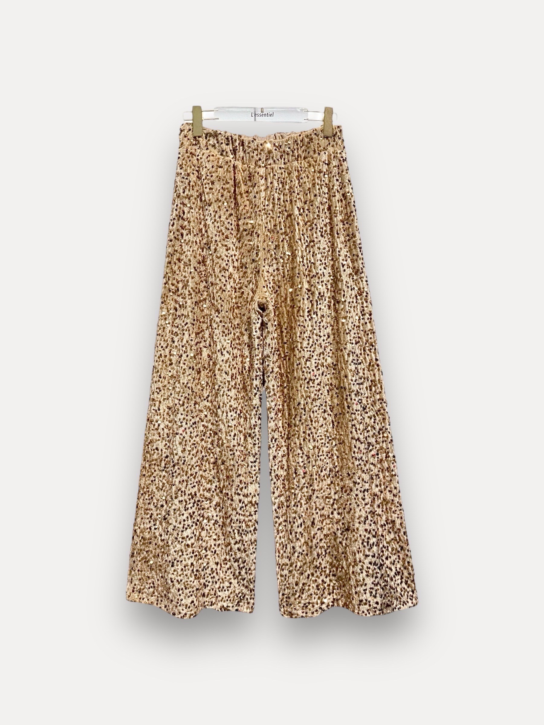 Wholesaler L'ESSENTIEL - High-Waisted Velvet Pants with Sequins