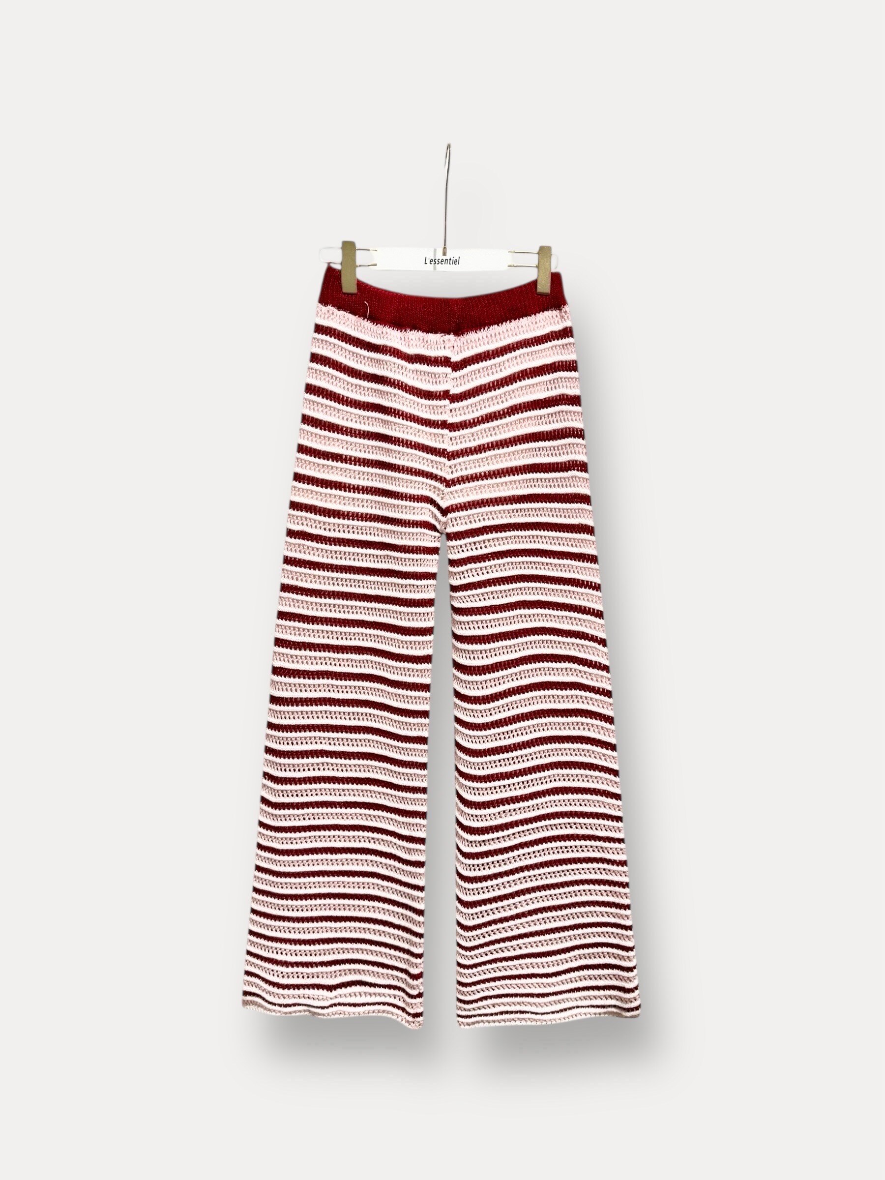 Mayorista L'ESSENTIEL - Pantalones Rectos De Crochet A Rayas De Talle Alto