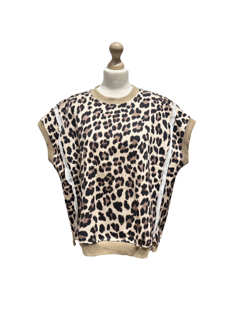 Großhändler L'ESSENTIEL - Ärmelloser Pullover mit Leopardenmuster