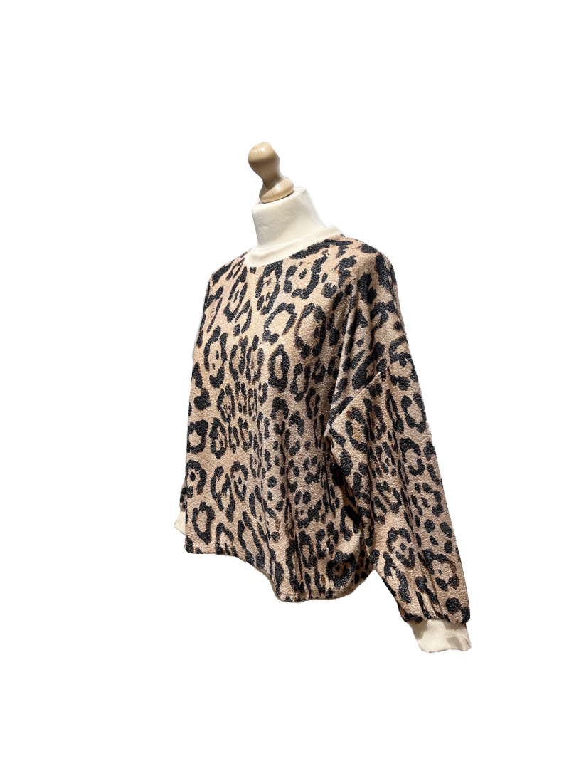 Großhändler L'ESSENTIEL - AMX Terry-Langarmpullover mit Leopardenmuster