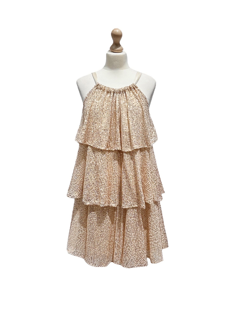 Wholesaler L'ESSENTIEL - Sleeveless Midi Dress With Ruffle In Sequins