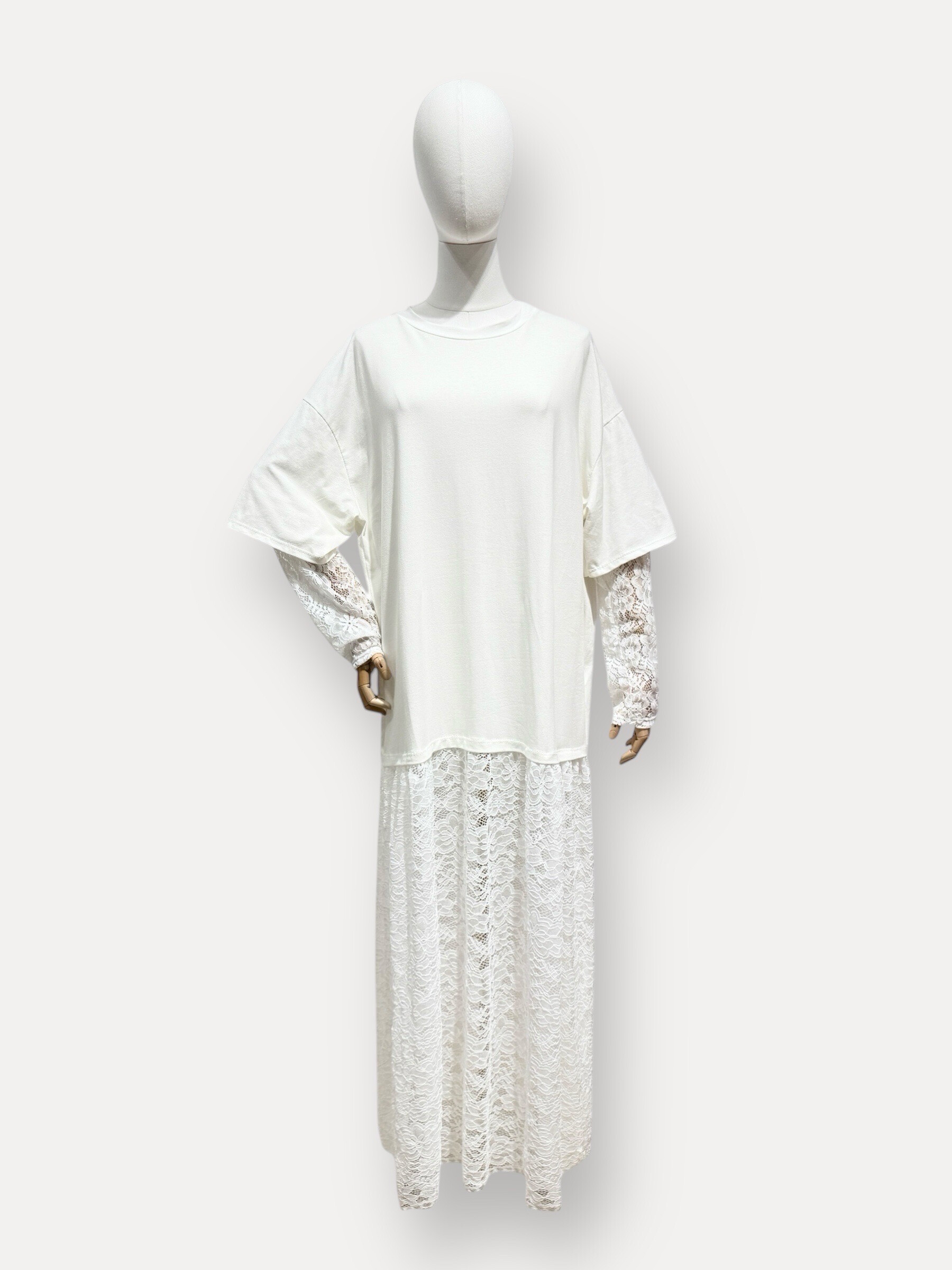 Grossiste L'ESSENTIEL - Robe Style T-Shirt Avec Manches En Dentelle