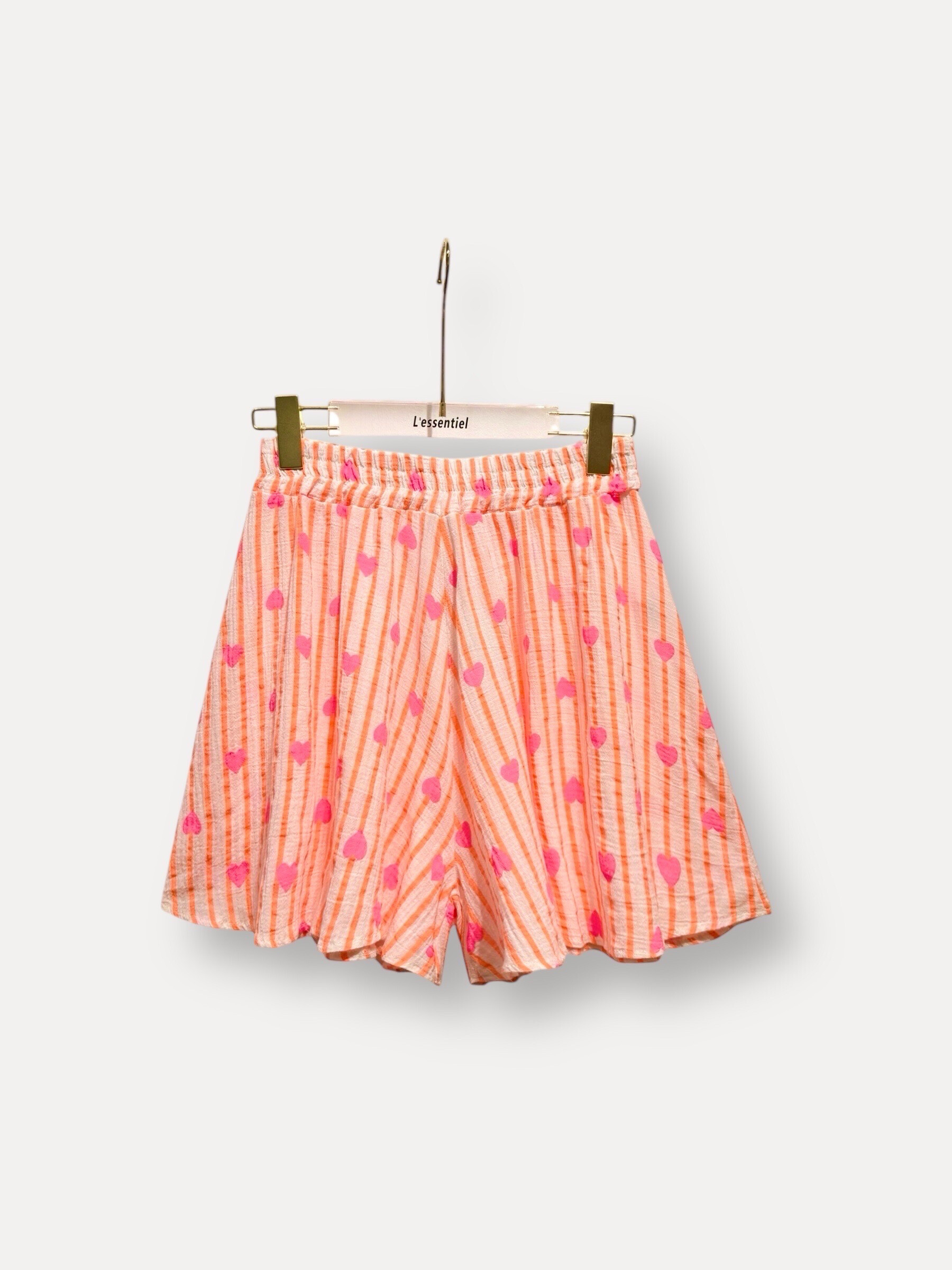Wholesaler L'ESSENTIEL - Fluo stripe and heart motif shorts