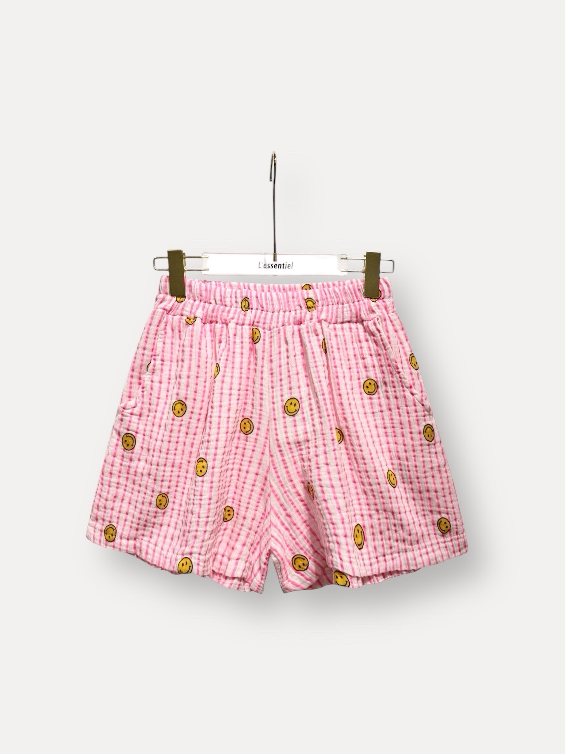 Grossista L'ESSENTIEL - Shorts Yolanda con un motivo sorridente a strisce di cotone
