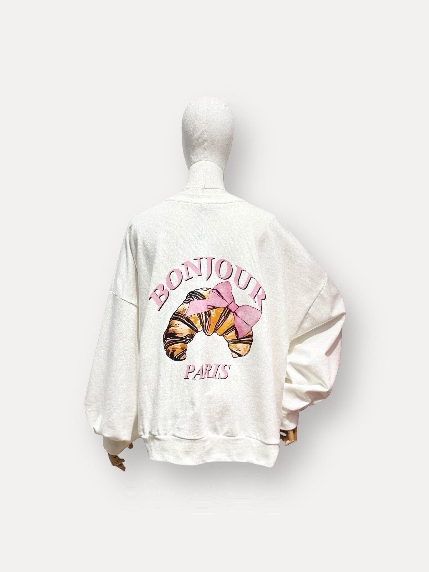 Wholesaler L'ESSENTIEL - Long sleeve sweatshirt "Hello Paris" with an increasing pattern