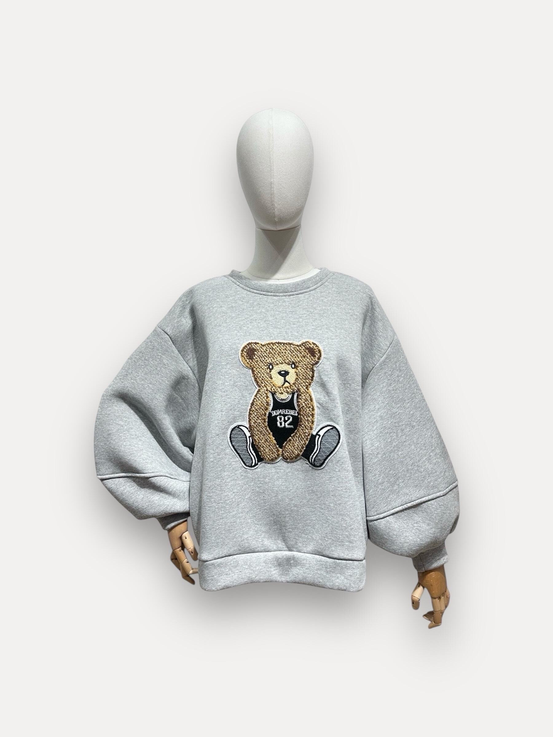 Wholesaler L'ESSENTIEL - Long Sleeve Balloon Sweatshirt With Cute Teddy Bear Pattern