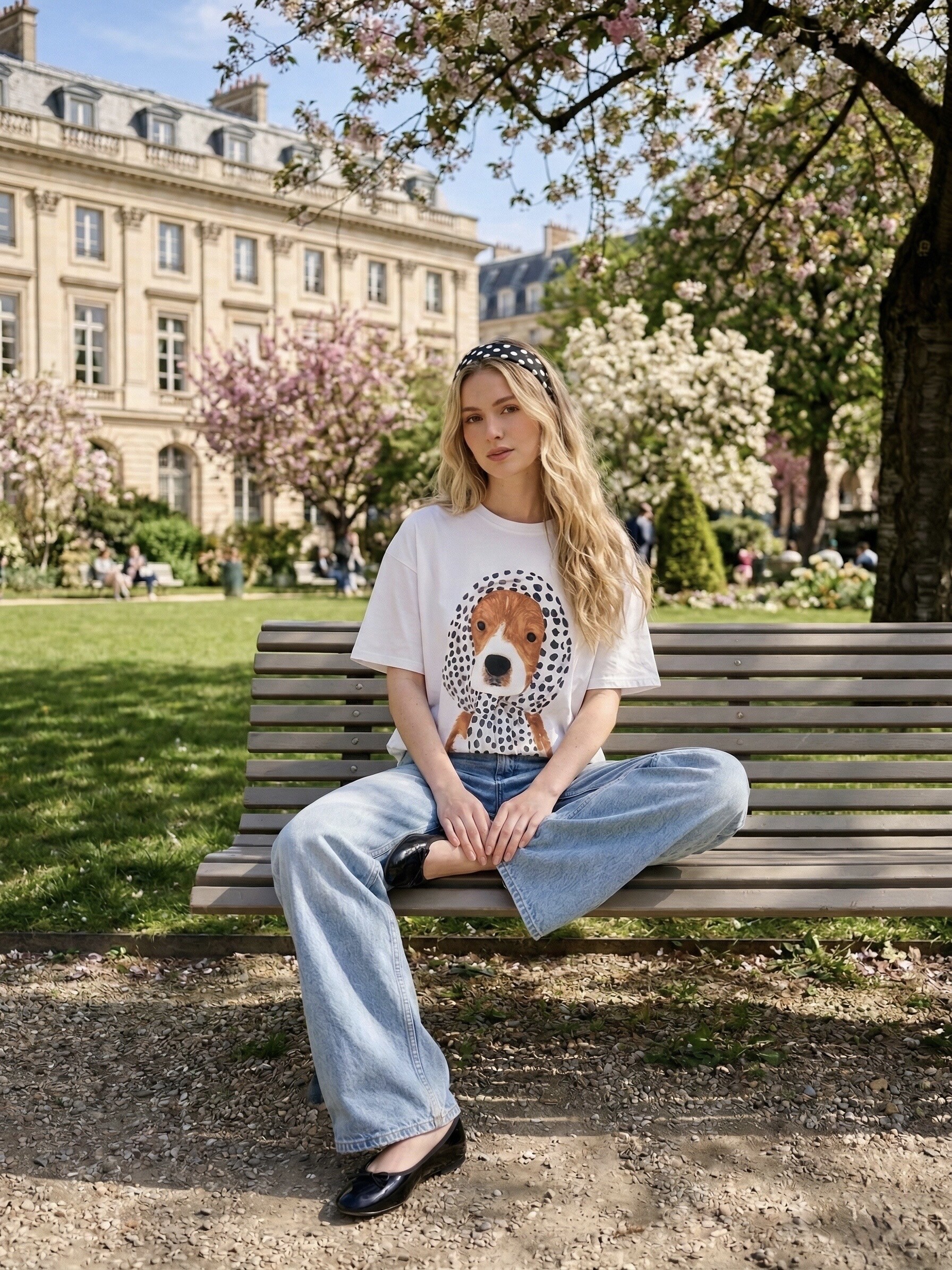 Grossista L'ESSENTIEL - T-Shirt a Maniche Corte con Stampa di Cane a Pois sul Davanti