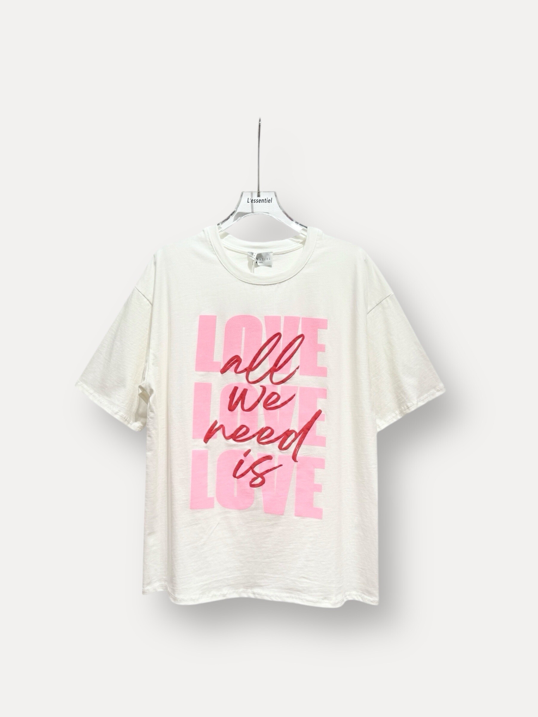 Grossiste L'ESSENTIEL - T-Shirt ALL WE NEED IS LOVE LOVE LOVE À Manches Courtes