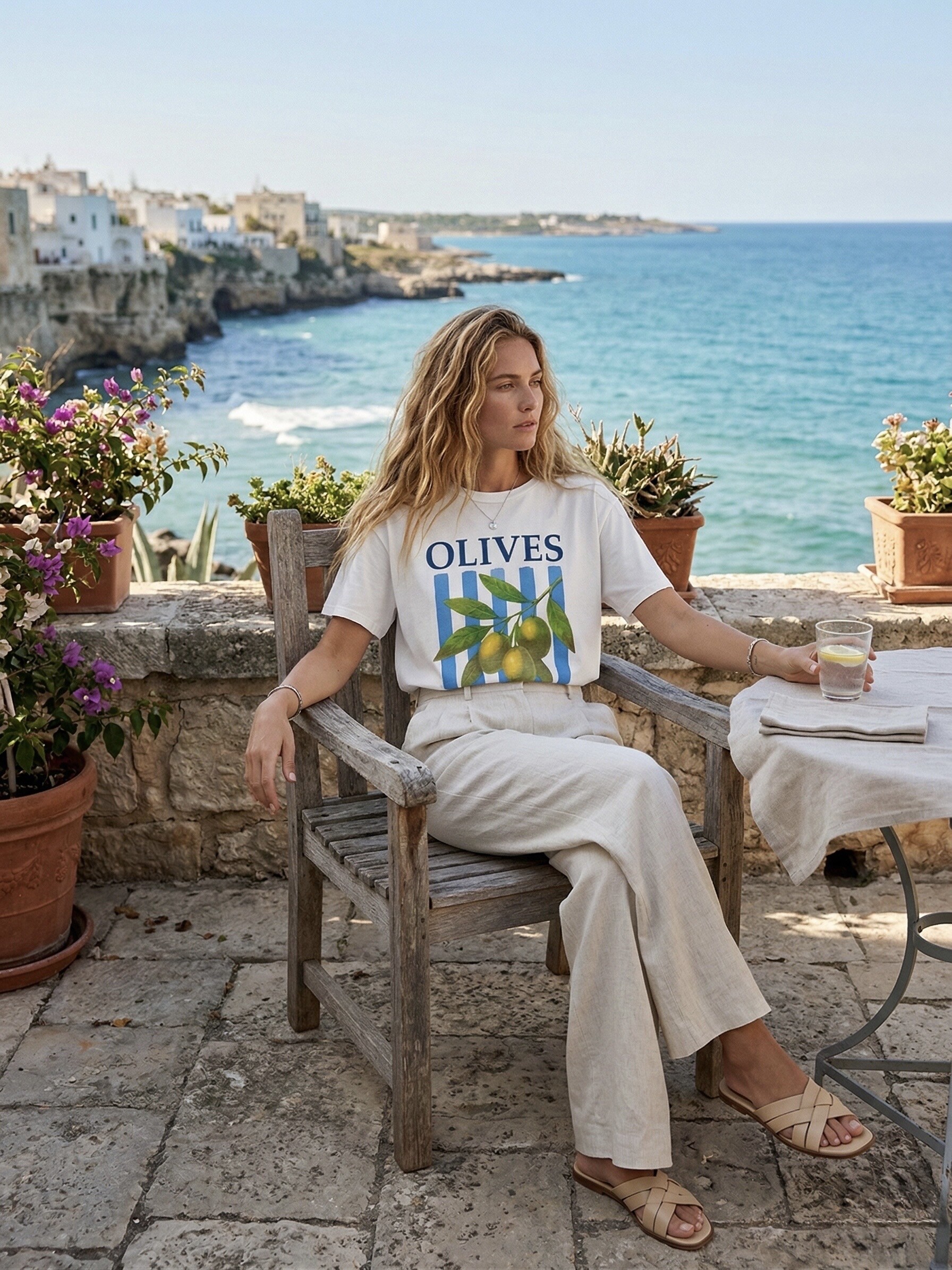 Grossista L'ESSENTIEL - T-Shirt a Maniche Corte con Stampa OLIVE sul Davanti