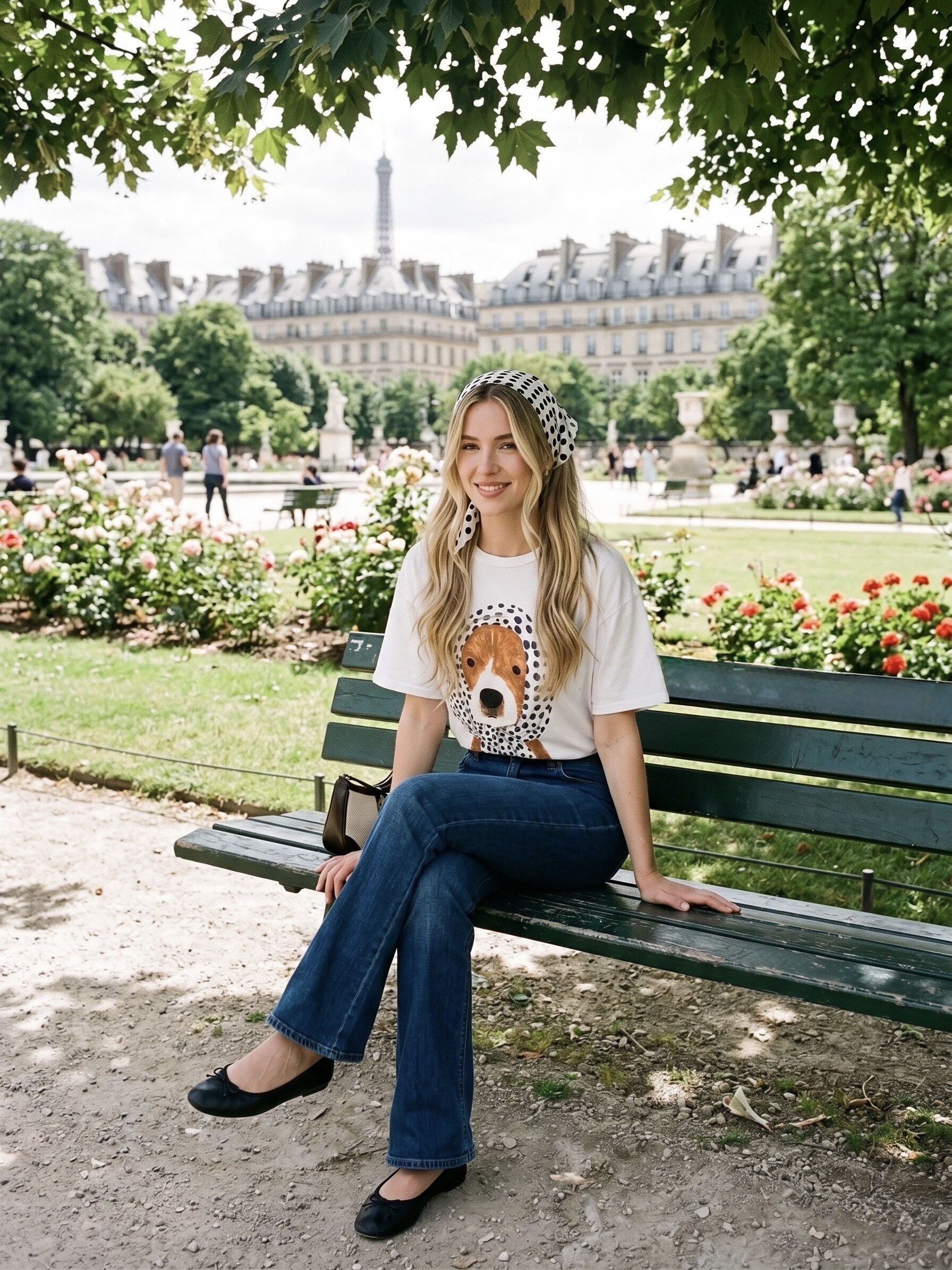 Großhändler L'ESSENTIEL - Kurzarm-T-Shirt mit Hundeprint vorne