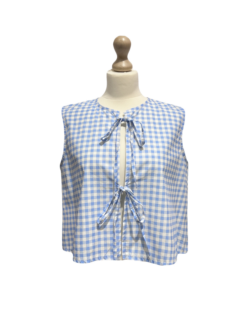 Mayorista L'ESSENTIEL - Top Vichy Sin Mangas Con Doble Lazo