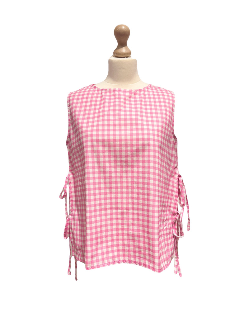 Großhändler L'ESSENTIEL - Ärmelloses Gingham-Top mit seitlichem Knoten