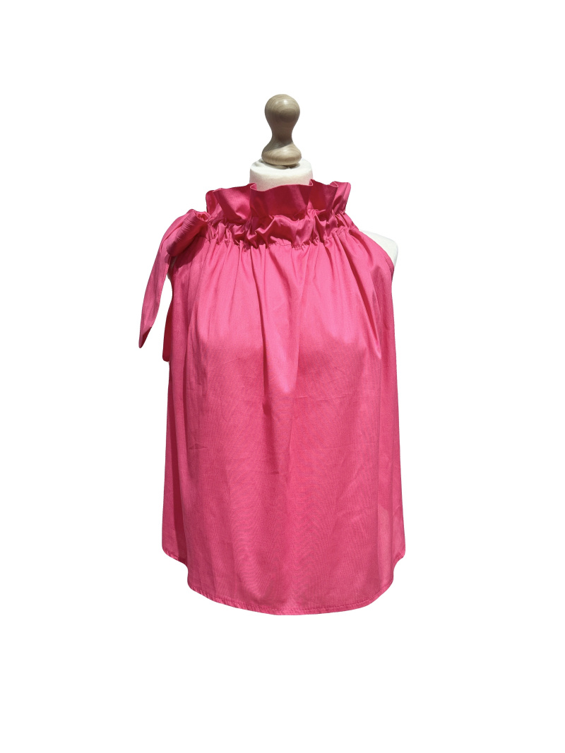 Mayorista L'ESSENTIEL - Top con cuello con volantes y detalle de lazo en el cuello