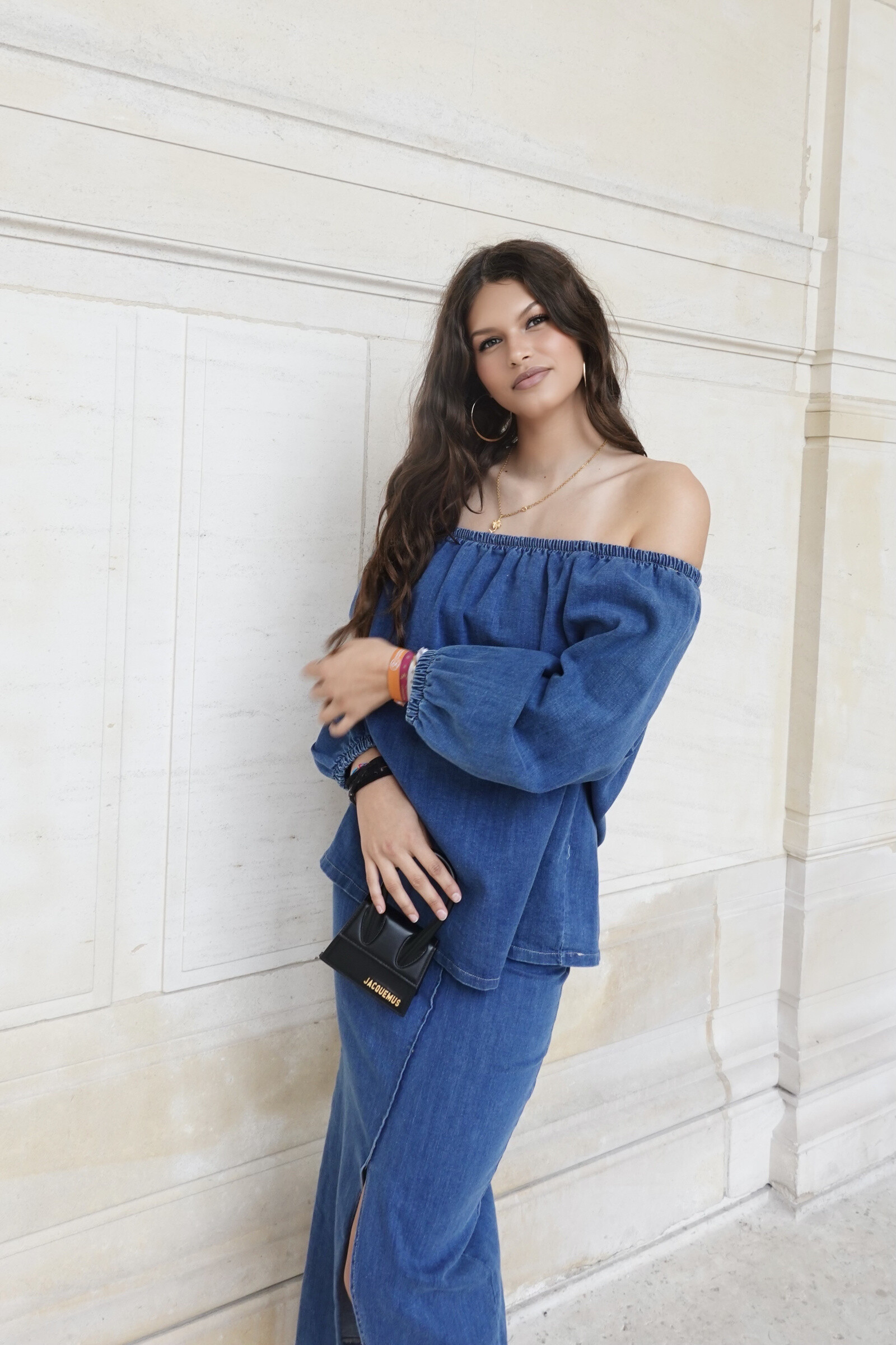 Grossista L'ESSENTIEL - Top in jeans con scollo a barca