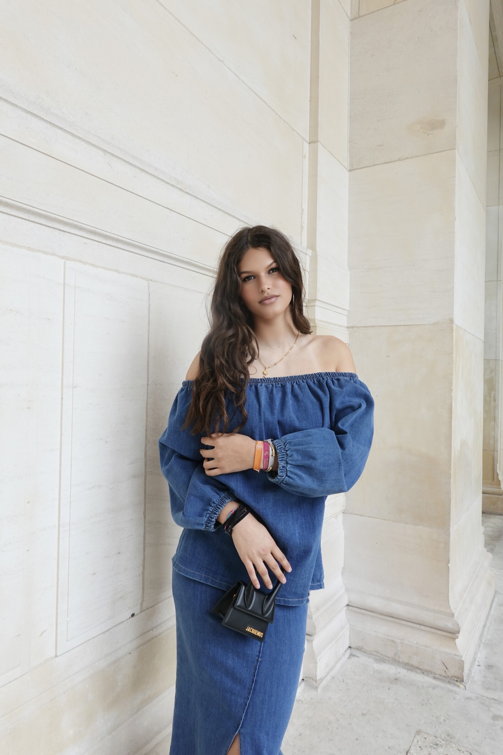 Grossista L'ESSENTIEL - Top in jeans con scollo a barca