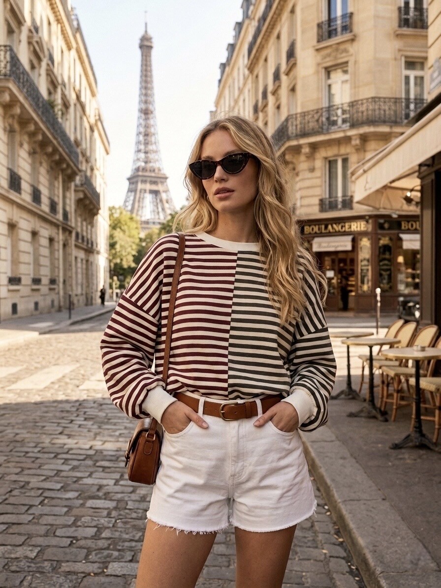 Großhändler L'ESSENTIEL - Langarm-Bicolor-gestreiftes Oberteil