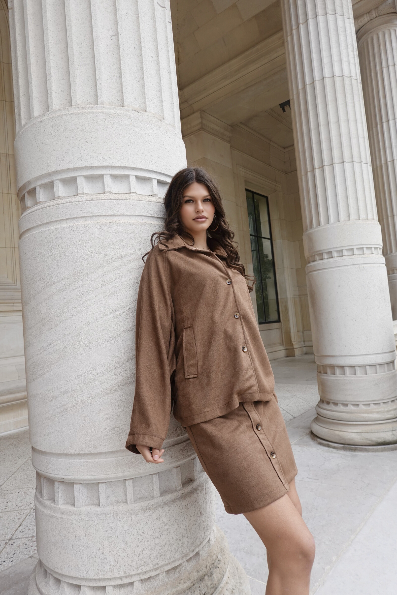 Wholesaler L'ESSENTIEL - Long Sleeve Suede Jacket