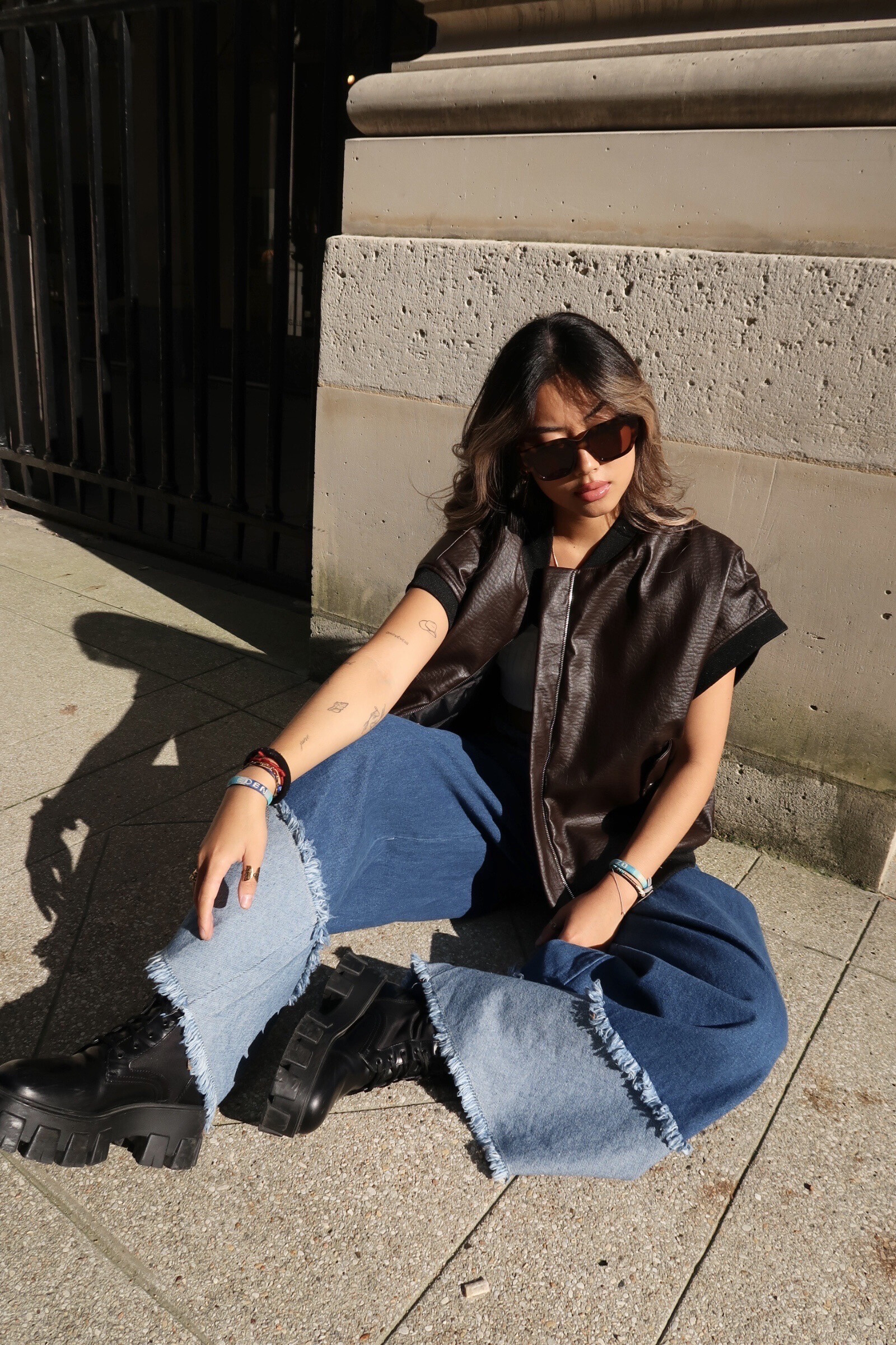 Wholesaler L'ESSENTIEL - SHELLY Short Sleeve Leather Zip Jacket