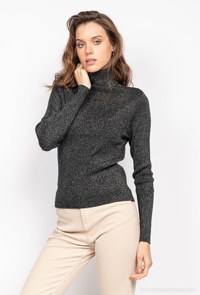 Großhändler L.H - Pullover mit glänzendem Rollkragen