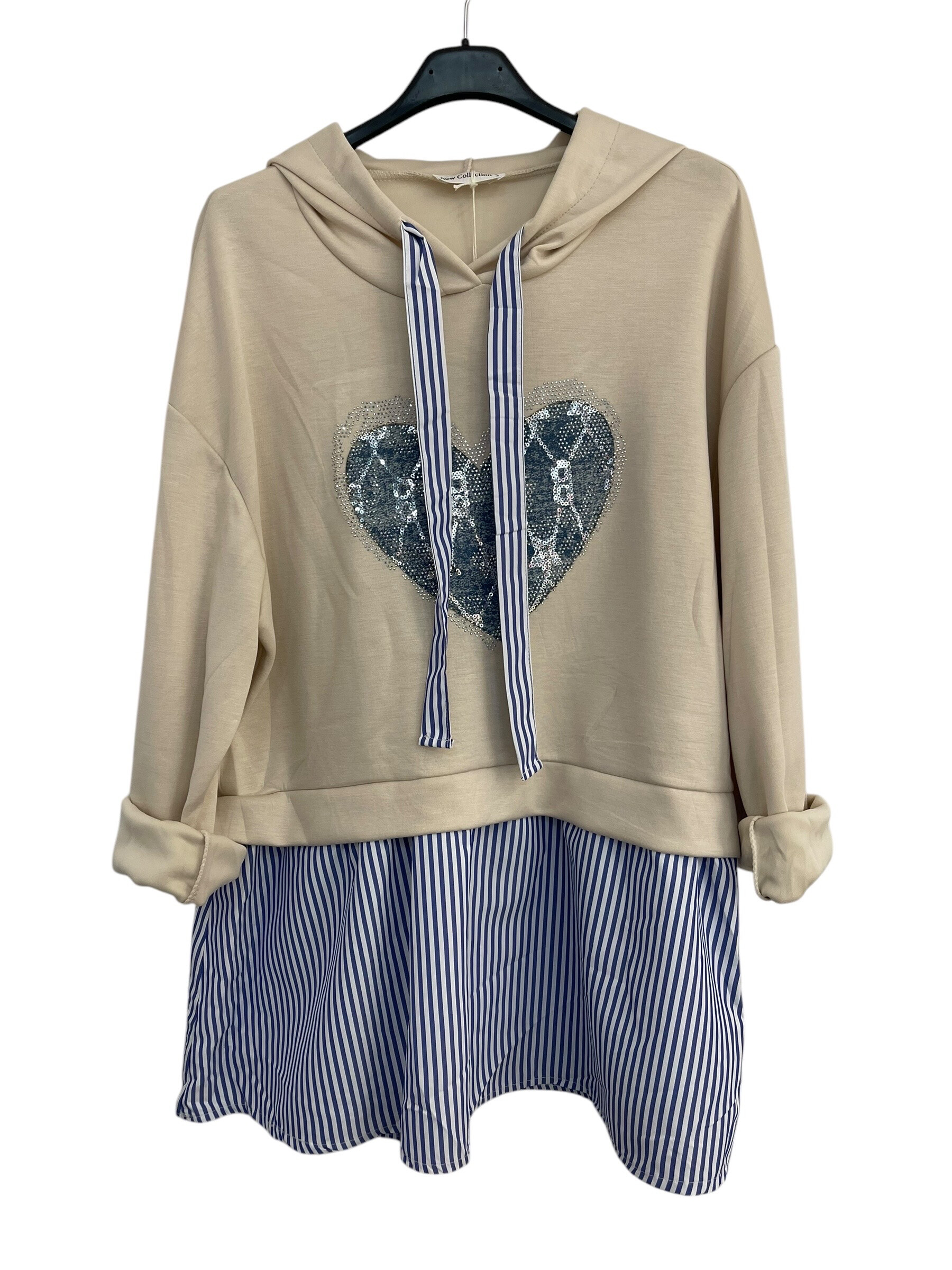 Wholesaler L.Steven - Bi Material Hooded Sweat