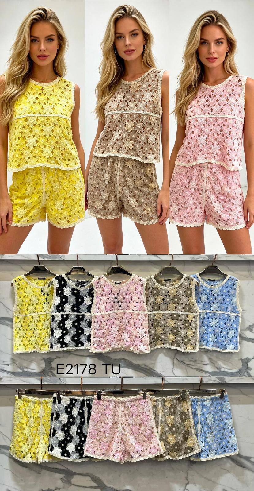 Mayorista L8 - Chaqueta de crochet calada para mujer con patrones coloridos – Estilo boho chic