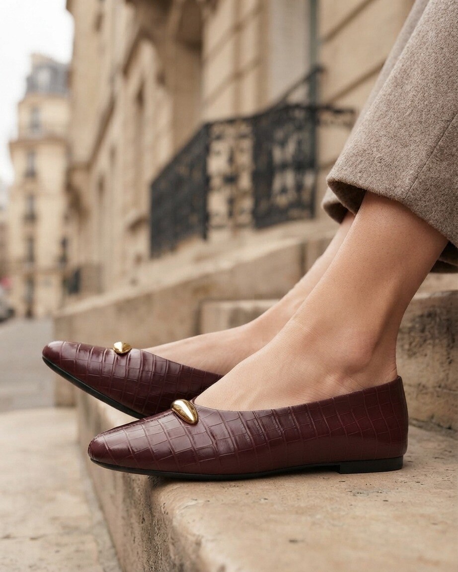 Grossiste La Bottine souriante - Ballerines plate en croco