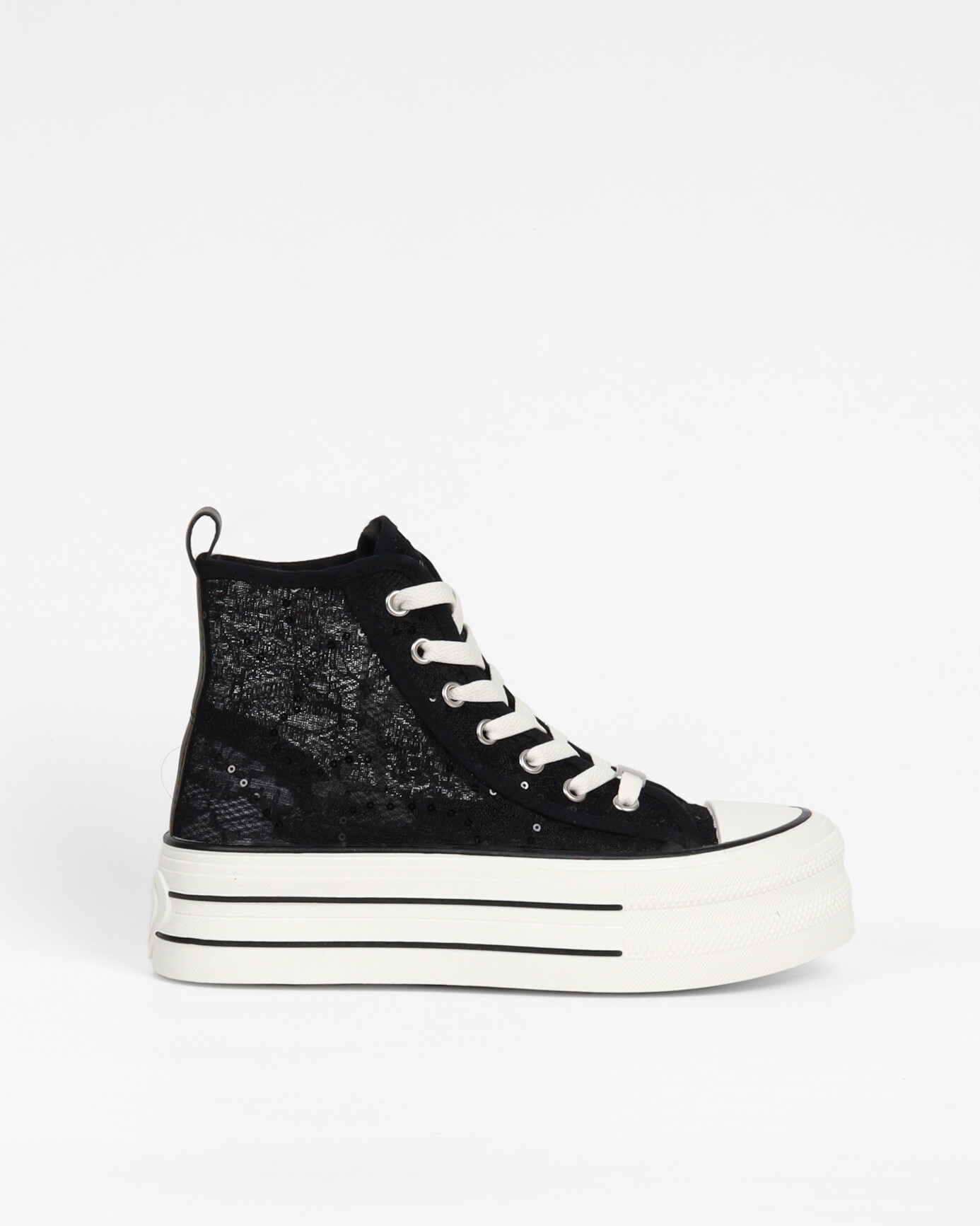 Großhändler La Bottine souriante - High-Top-Sneaker aus Spitze mit dicker Sohle