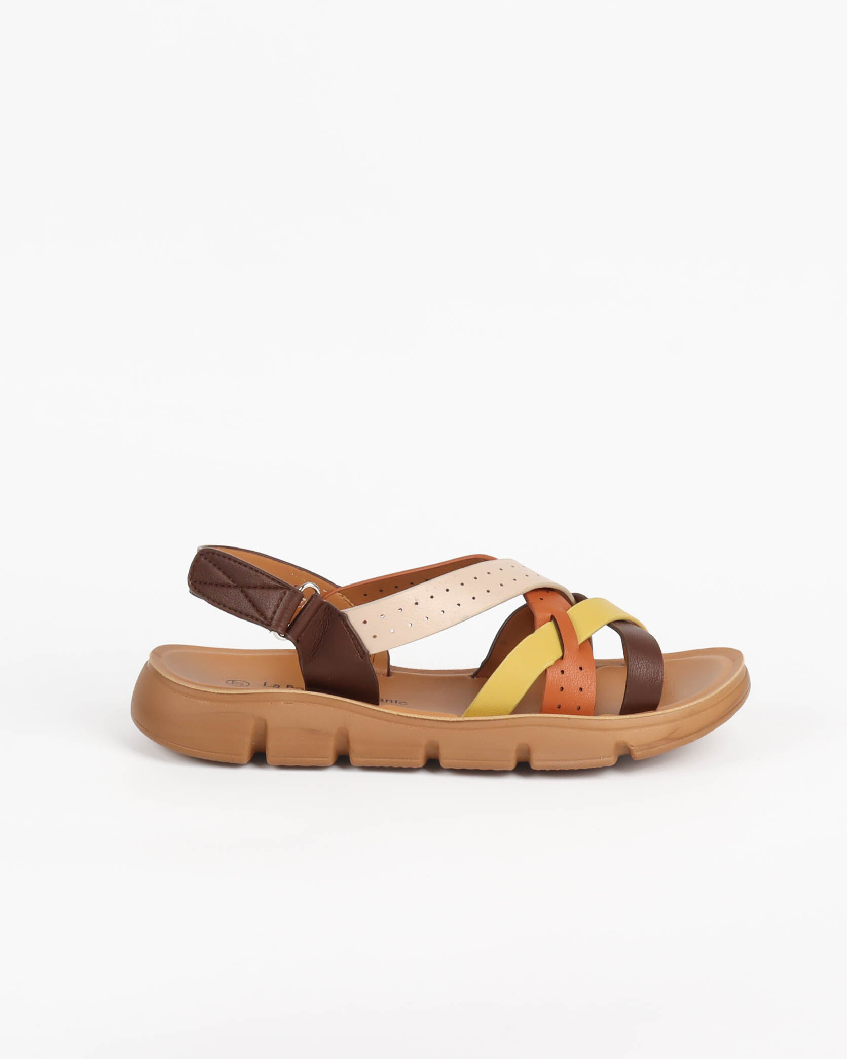 Grossiste La Bottine souriante - Sandales plate avec des brides multi-colors