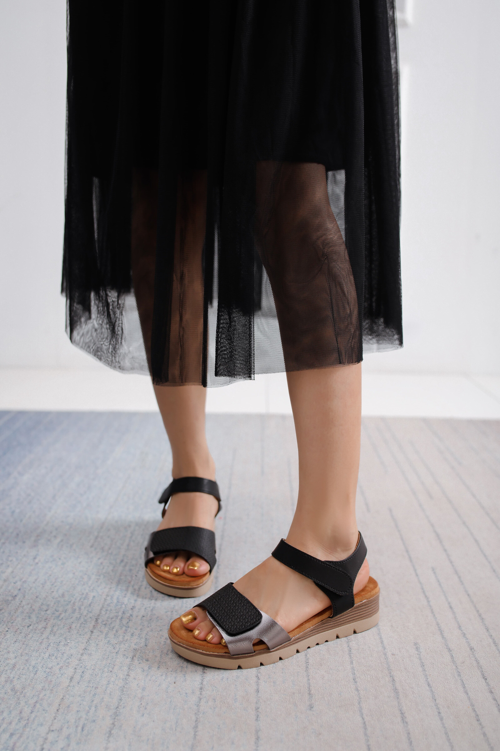 Mayorista La Bottine souriante - Sandalias cuña pequeña con velcro