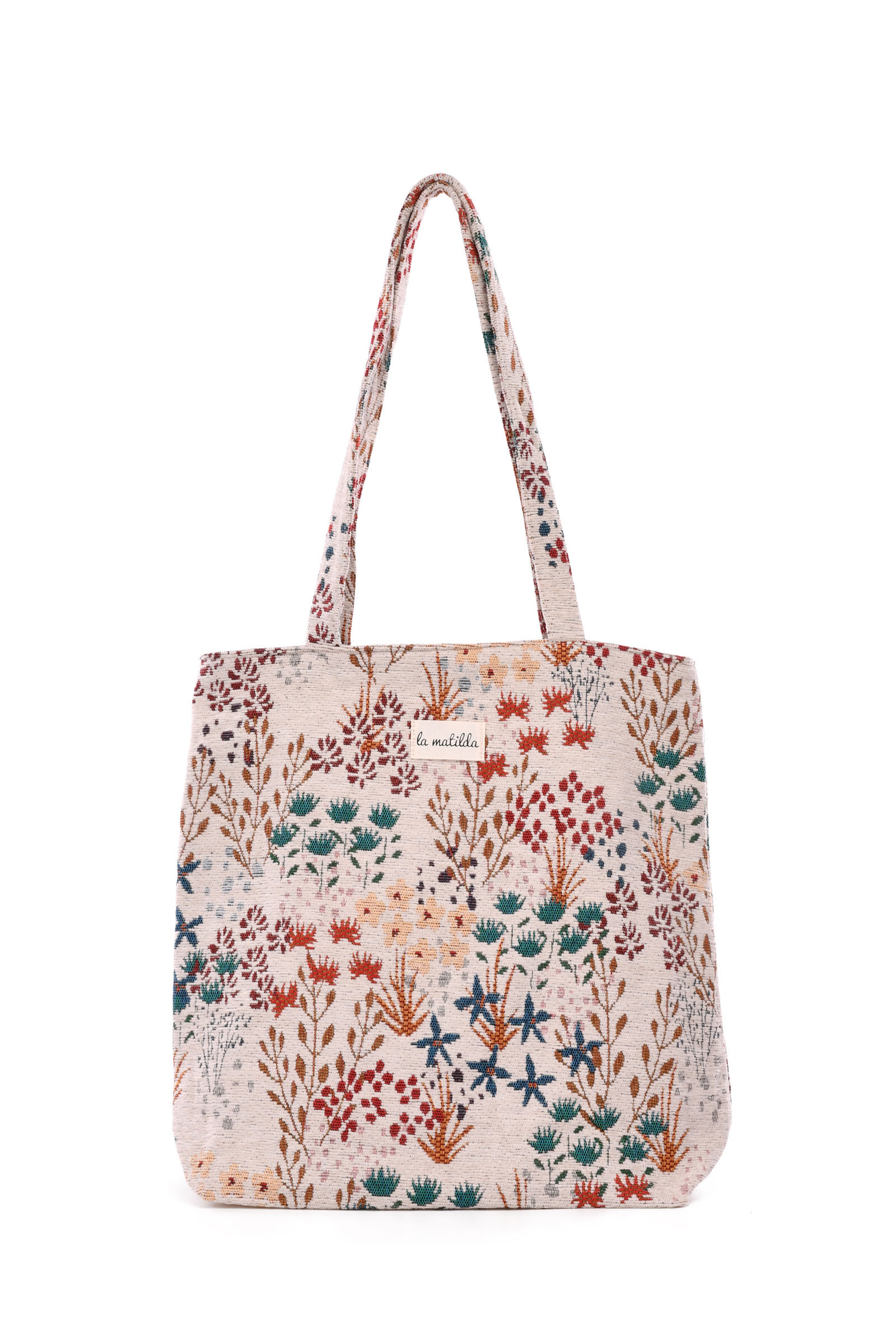 Großhändler LA MATILDA - La Matilda - Inés Florale Beige Tote Bag M106-27