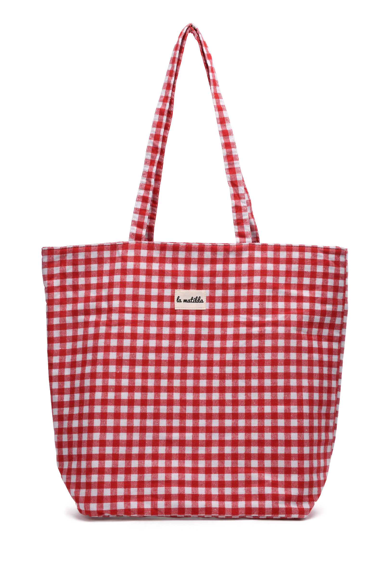 Grossista LA MATILDA - La Matilda - Grande Tote Bag VICHY ROSSO M105-22
