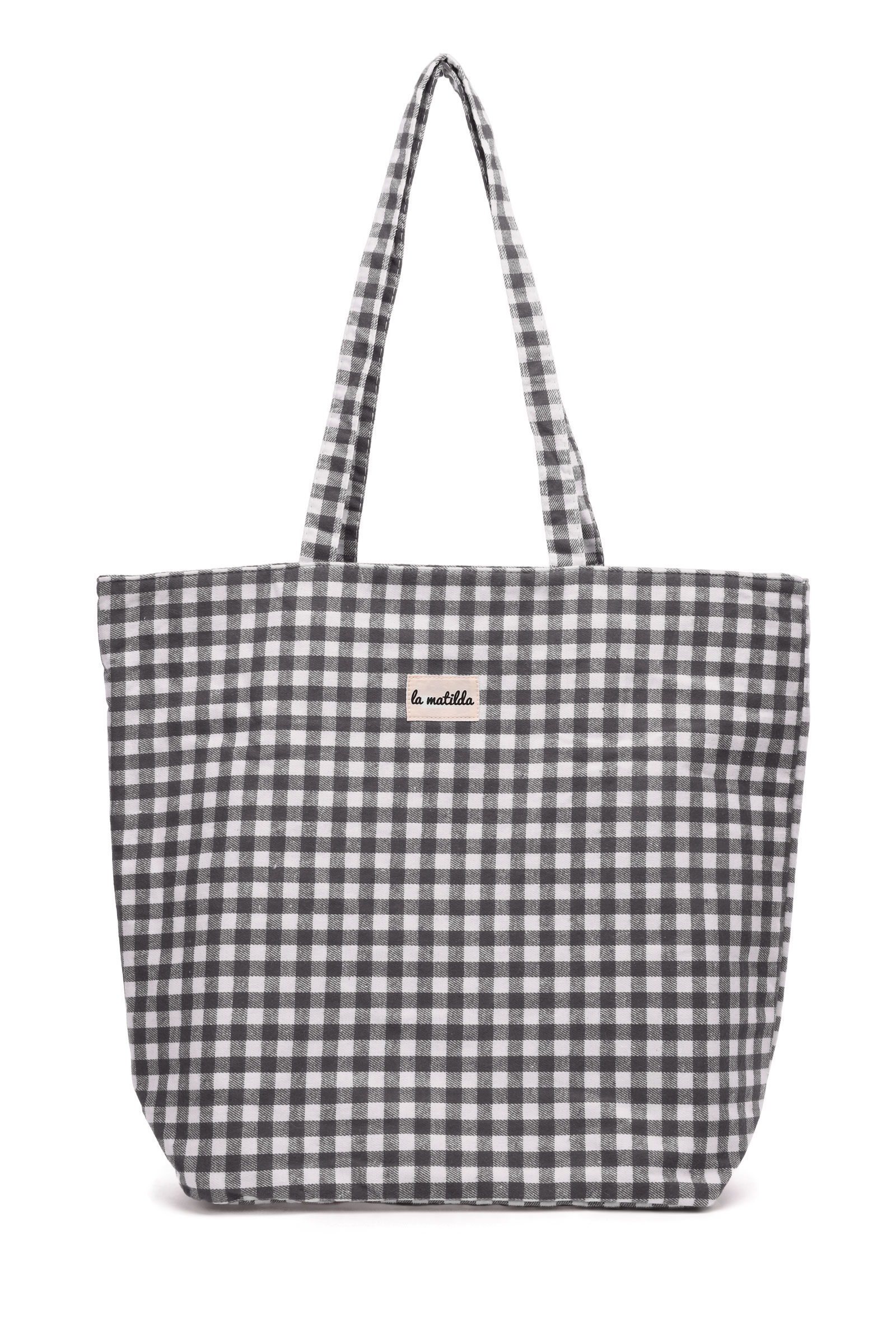 Grossiste LA MATILDA - La Matilda - Grand Tote Bag VICHY Gris M105-24