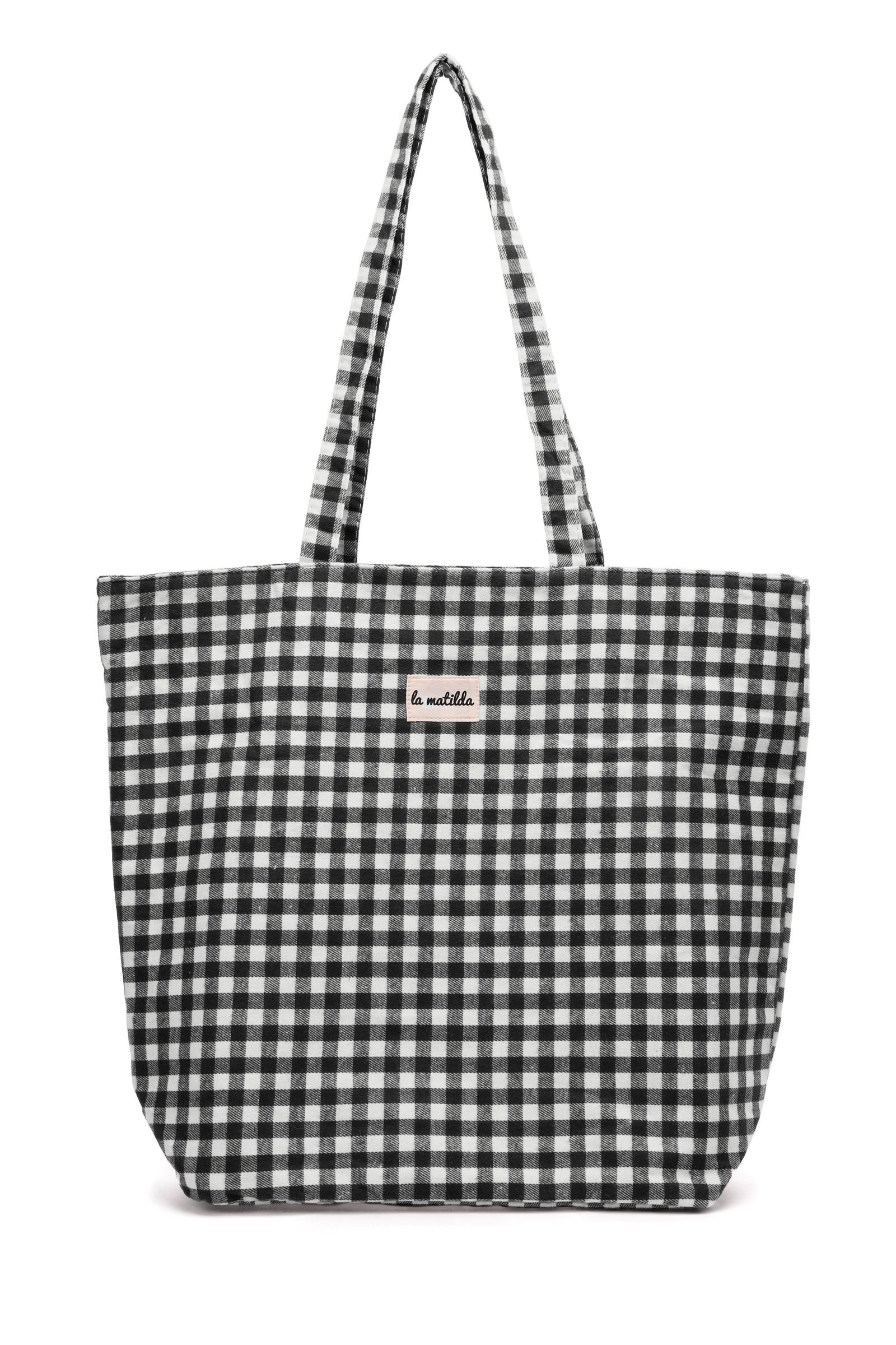 Grossista LA MATILDA - La Matilda - Grande Tote Bag VICHY NERO M105-25