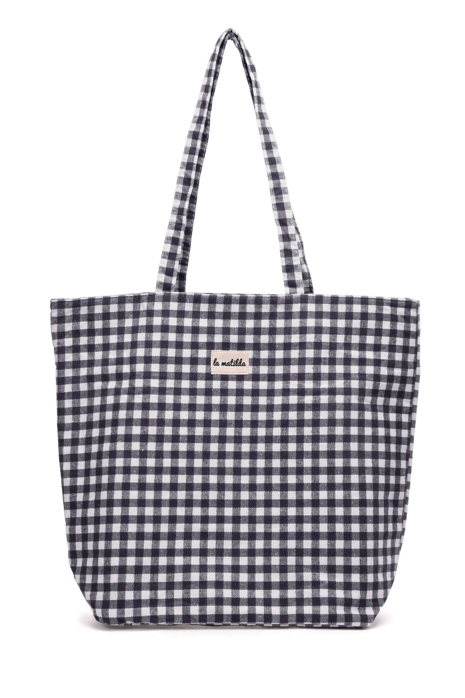 Grossiste LA MATILDA - La Matilda - Grand Tote Bag VICHY BLEU M105-23