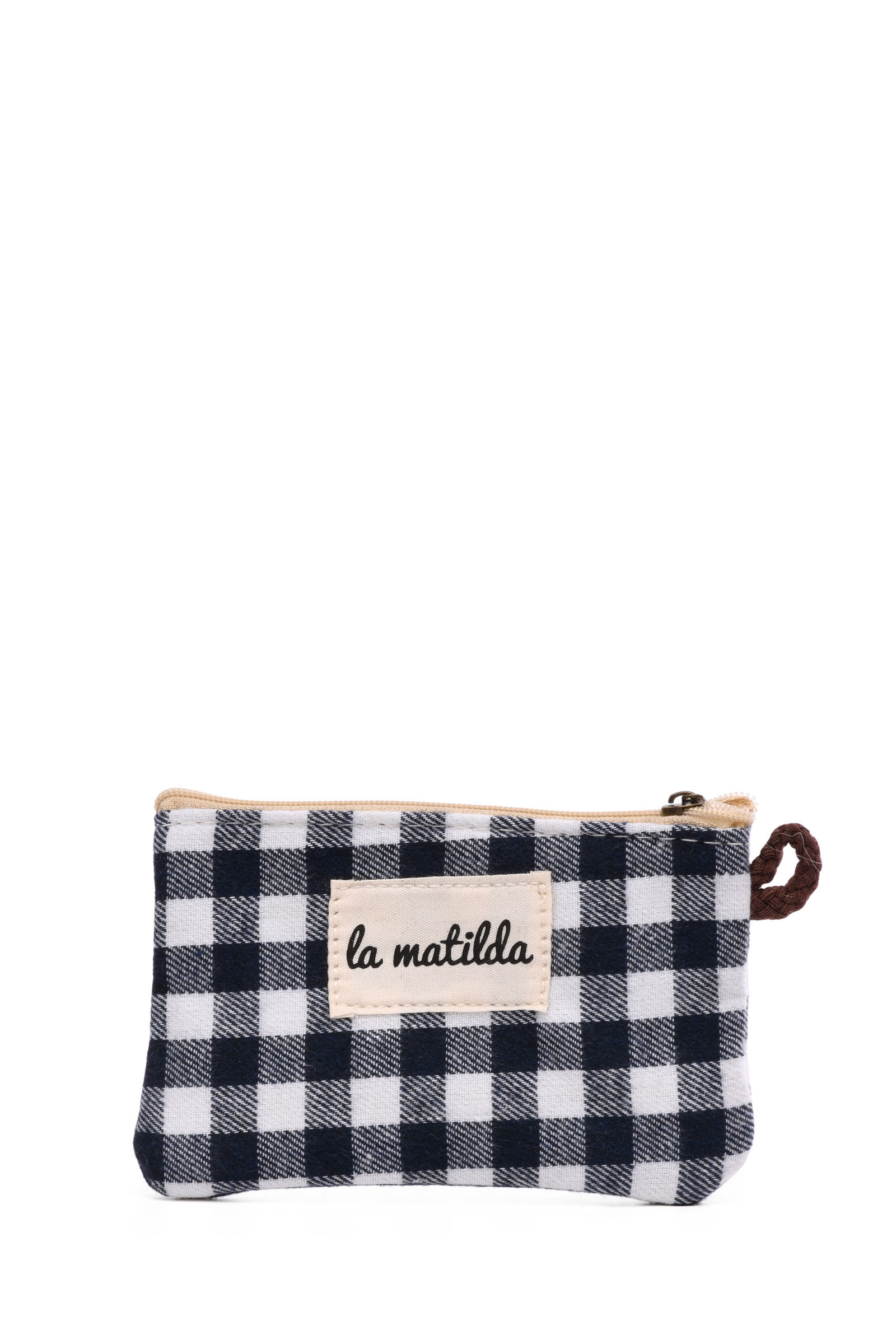 Grossista LA MATILDA - La Matilda - Portamonete in cotone VICHY Blu Marino M108