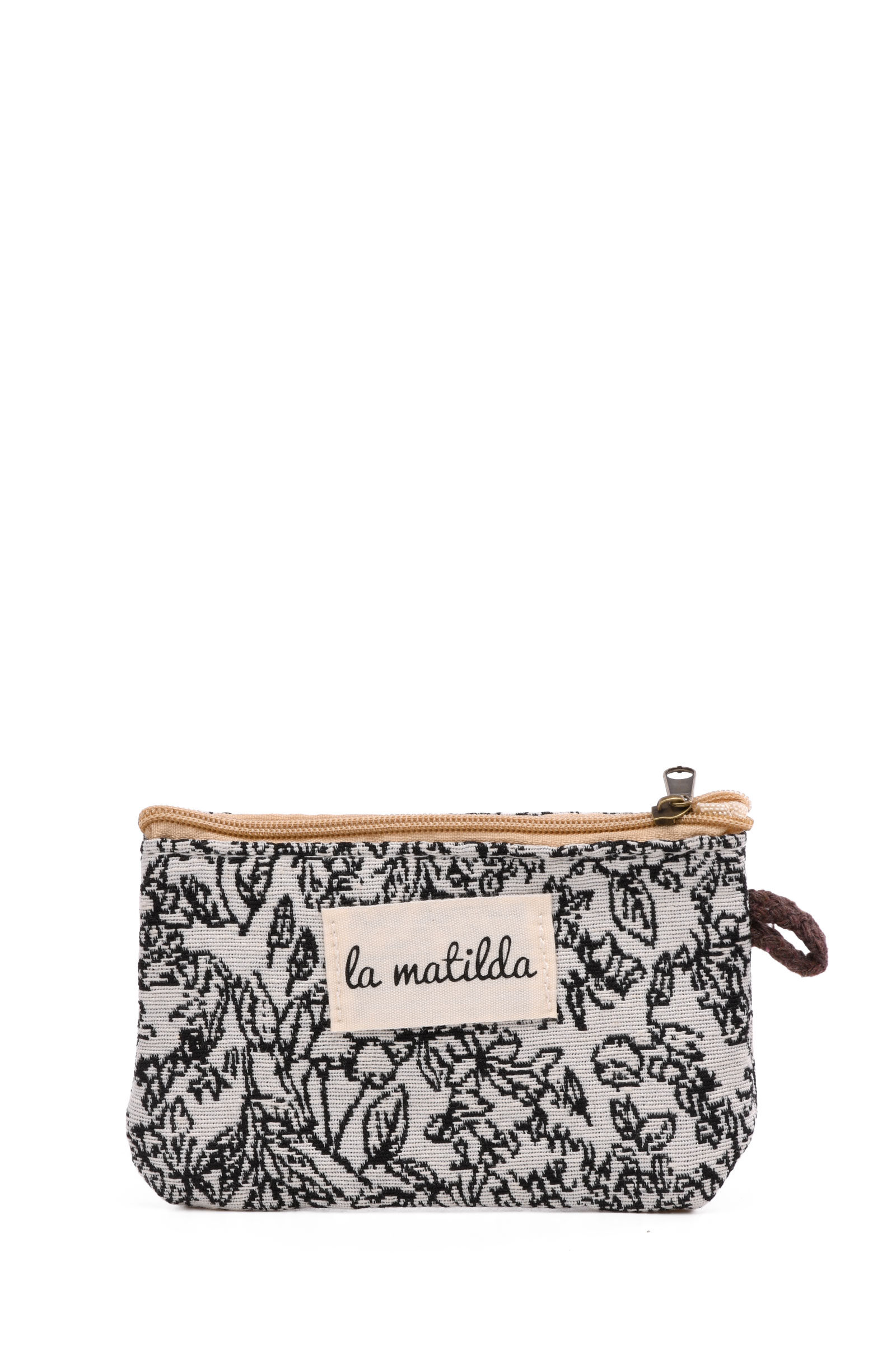 Grossista LA MATILDA - La Matilda - Portamonete in cotone PATTERN BLACK M108-70