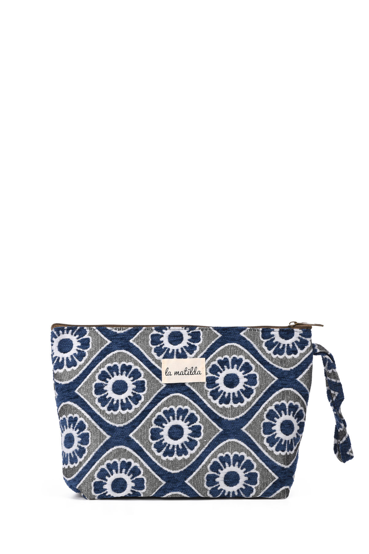 Mayorista LA MATILDA - La Matilda - Gran Neceser de maquillaje textil Flor Azul Marino M115-103