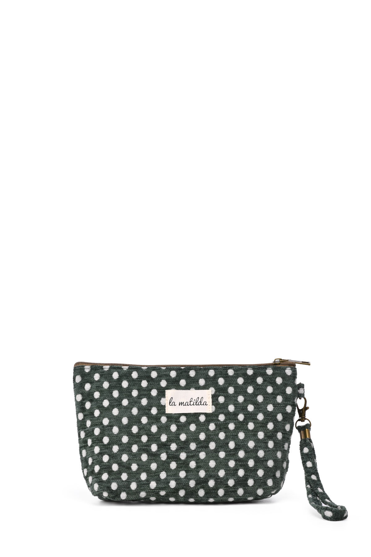 Grossiste LA MATILDA - La Matilda - Pochette trousse maquillage textile Verde Lunares M101-94