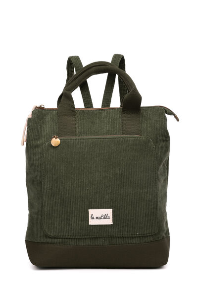 Wholesaler LA MATILDA - M127-43 La Matilda Backpack Green Wholesaler LA MATILDA - M127-43 La Matilda Backpack Green