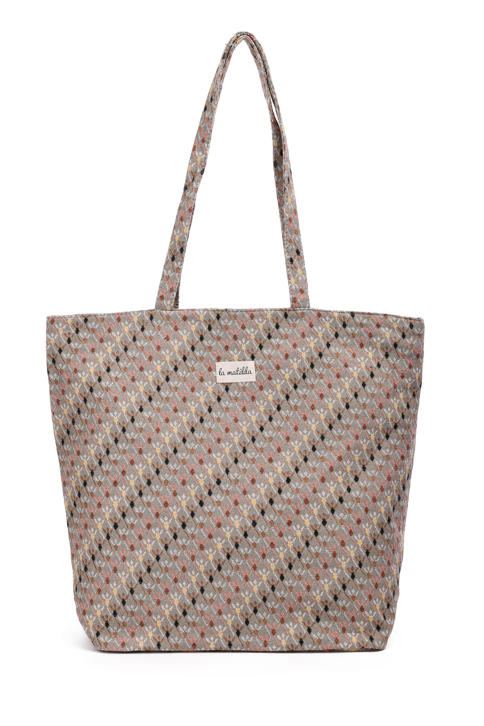 Großhändler LA MATILDA - La Matilda - Große Tote Bag ROMBOS BEIGE M105-118